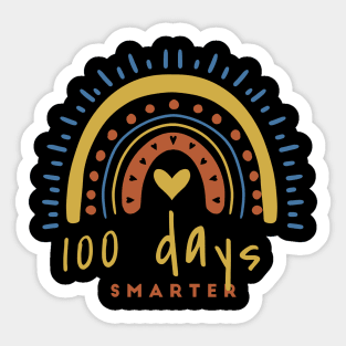 100 days smarter rainbow Day of School Cool Teacher Student Sticker